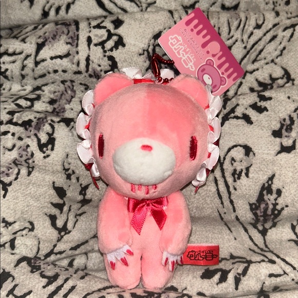 Gloomy Bear Accessories - Gloomy Bear Pink Plush Bear bonnet Keychain Charm
